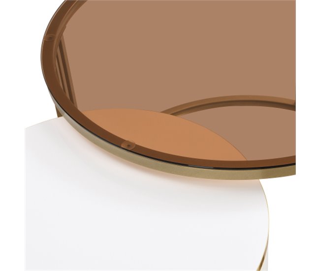 2 en 1, mesa de centro, mesa auxiliar, cajón 70x70 Blanco