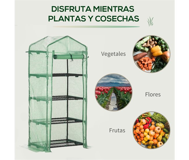 Invernadero de Jardín Acero, PE Outsunny Verde