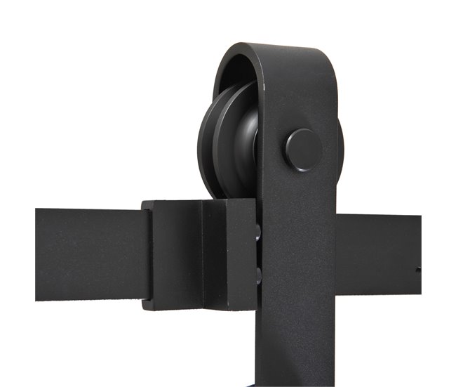 Kit de Accesorios para Puerta Corredera Acero de carbono HOMCOM 37 Negro