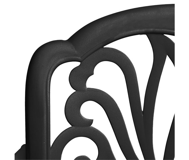 2 Sillas de jardín de aluminio fundido Negro