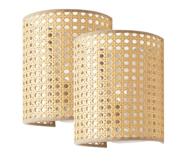 2 Lámparas de pared Ascot 1x E27 [lux.pro] Beige