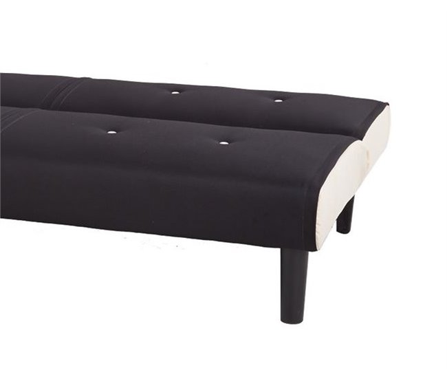 Sofá 2 plazas convertible en cama RIO color negro Negro