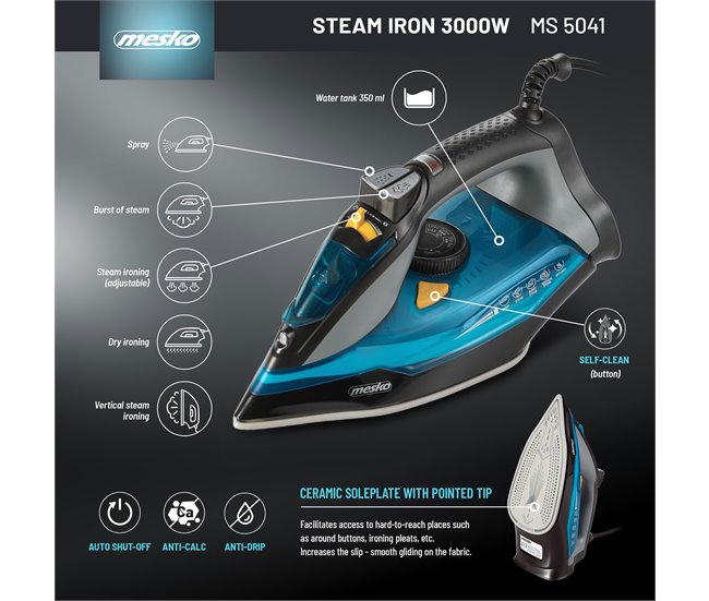 Plancha de vapor Mesko MS5041 Azul