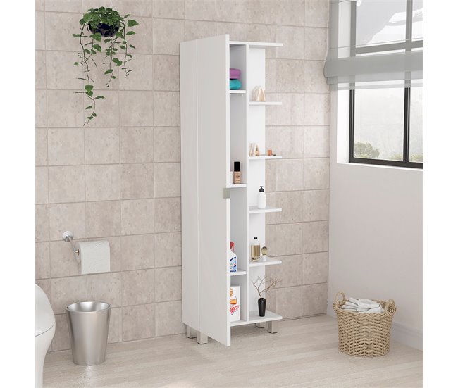 Mueble Esquinero de Baño Urano, con 5 estantes Blanco