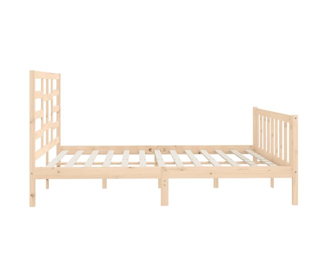 Estructura de cama de madera maciza 200x200 Blanco