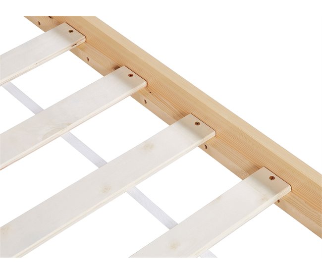 Beliani Cama con somier Madera de pino TOSSE 98x200 Blanco