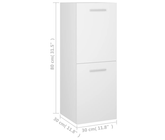 Armario de baño madera contrachapada 30 Blanco