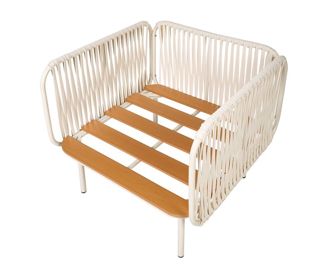 Beliani Conjunto longue SENISE Blanco/ Gris
