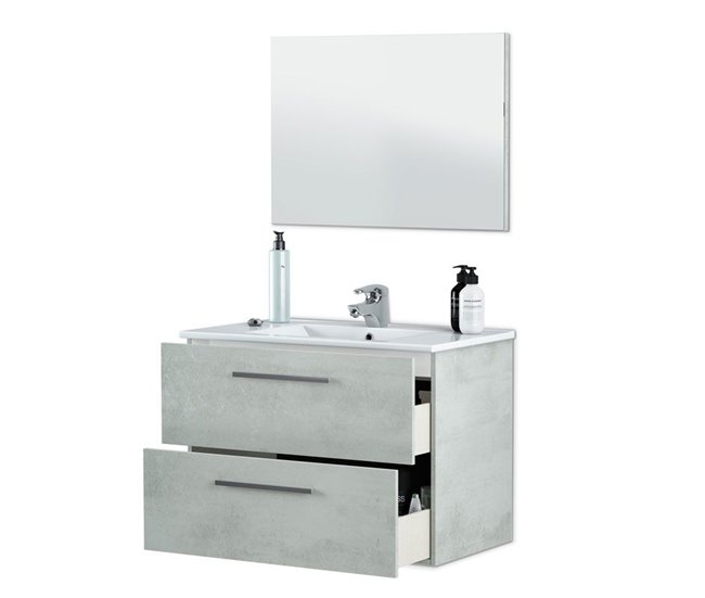Mueble de baño Aruba 2 cajones + espejo Gris