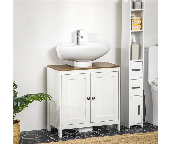 Armario de Baño Melamina de Madera kleankin, hogar - baño 60 Blanco