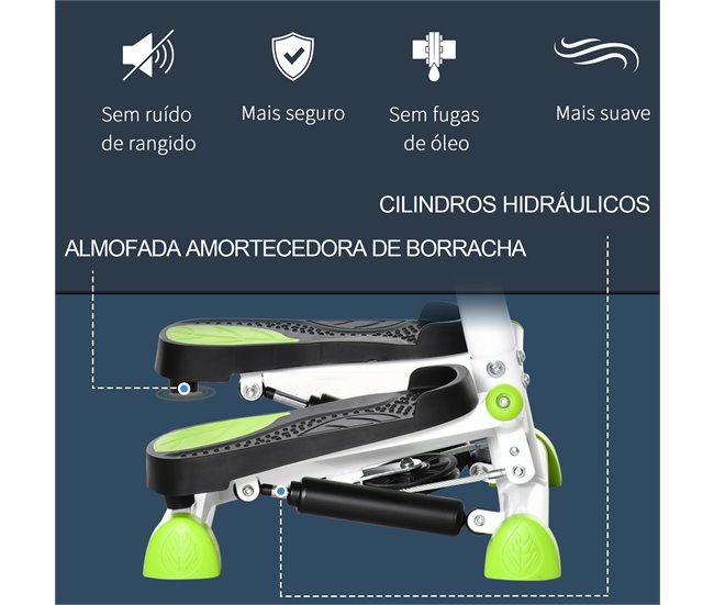 Máquina de Step Acero, ABS HOMCOM, deportes y ocio - fitness Blanco