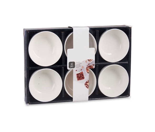 Set 6 cuencos porcelana aperitivo colección VESSIA Blanco