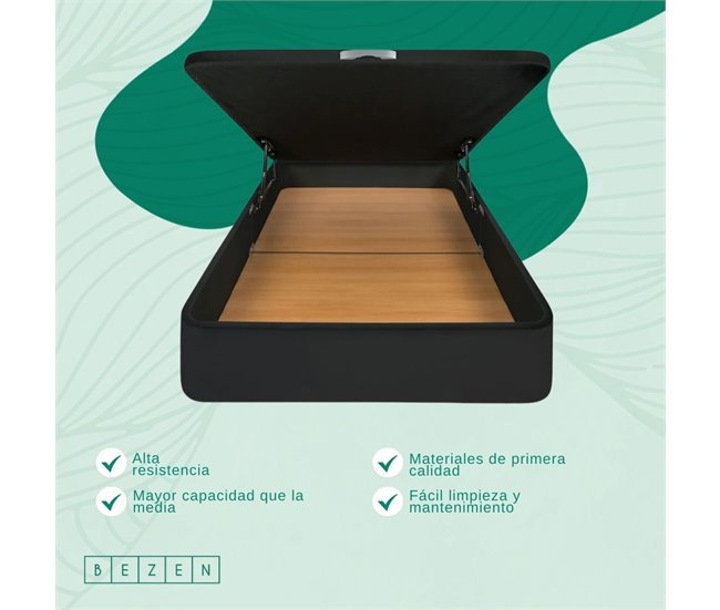 Canapé Madera Alta Resistencia Bezen 140x190 Negro
