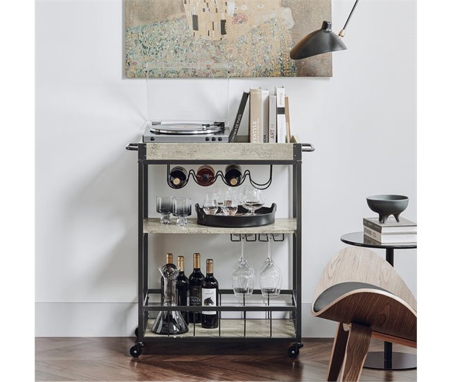 Carrito de Cocina con Bandeja FKW56-HG SoBuy Gris