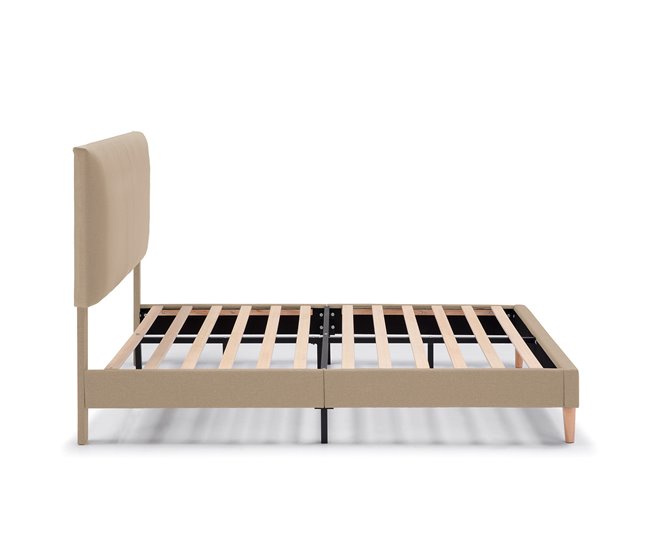 Estructura de cama tapizada Lauren 150x190 Beige