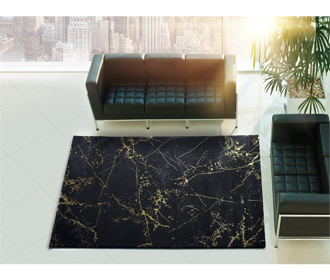 Alfombra abstracta GOLD - ATTICGO 80x150 Negro