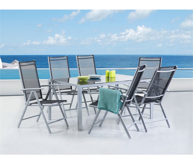 Beliani Conjunto de comedor CATANIA Gris Claro