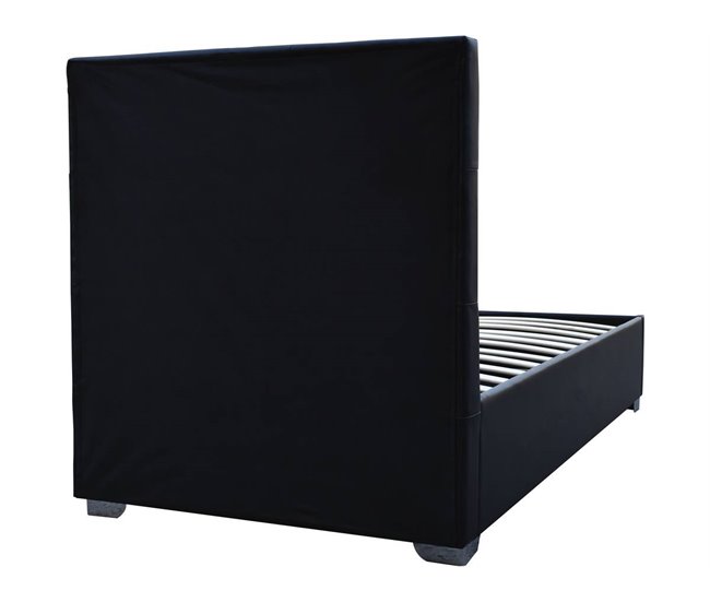 Cama simple con cofre 207x98 Negro