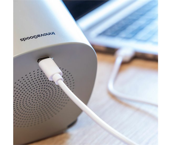 Altavoz Cargador Inalámbrico con LED Gris