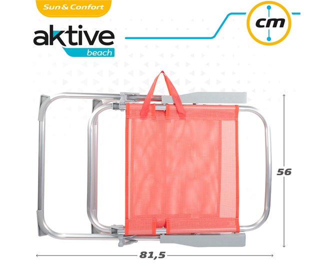 Silla plegable alta aluminio coral Aktive Naranja