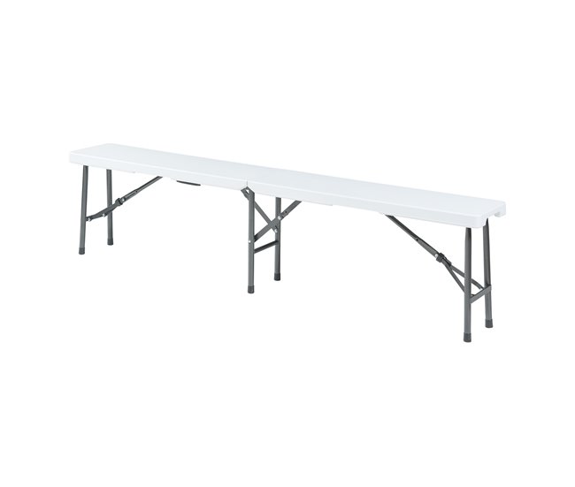 Banco plegable Ljusnarsberg para 4 personas metal/plástico Blanco