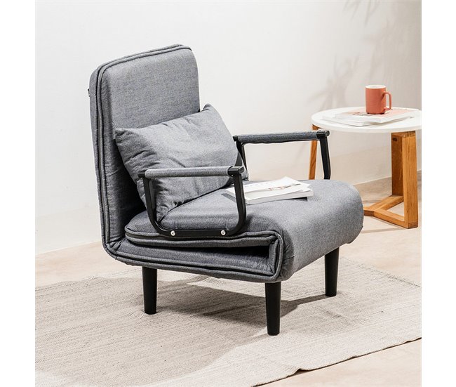 Sofá Cama Convertible Individual 4 en 1 Gris