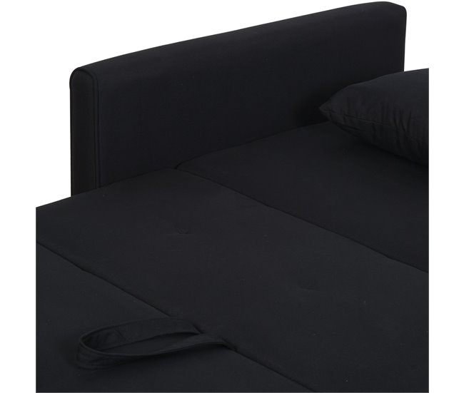 Sofá Cama Poliéster, Espuma, Madera de Eucalipto HOMCOM Gris