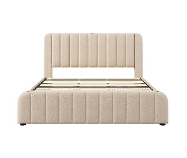 Camas de matrimonio 188x215 Beige