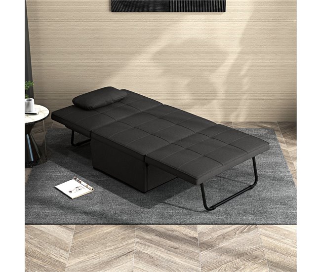Sofá Cama Lino, Espuma HOMCOM, hogar - sofás y butacas Negro