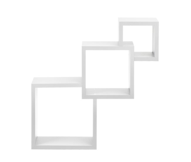 [en.casa] Estantería de pared diseño retro Blanco
