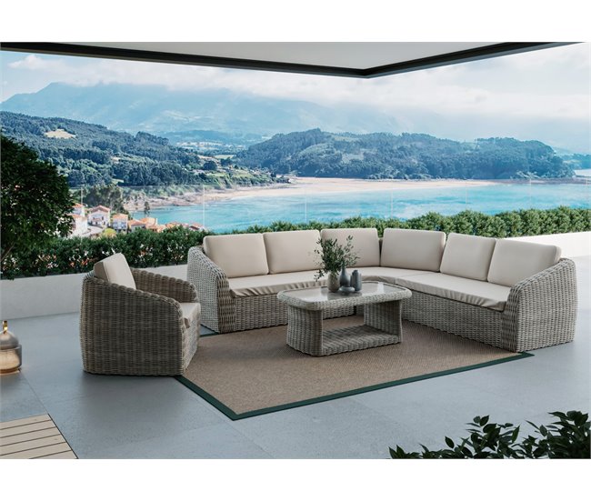 Set de jardín rinconera MOREA CORNER Beige