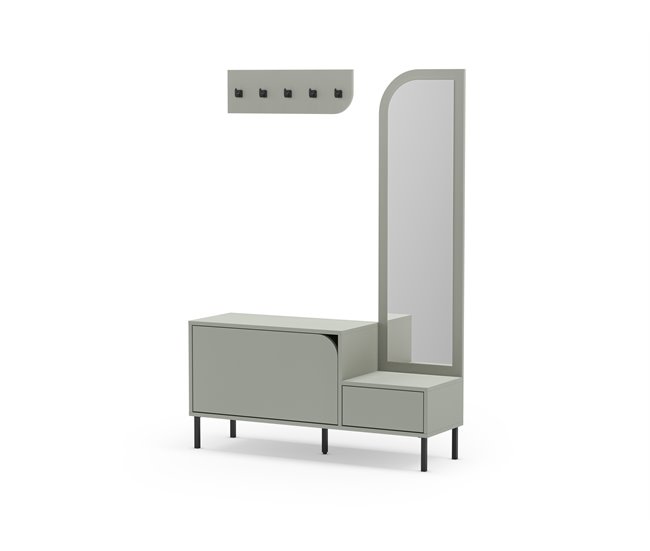 Mueble recibidor zapatero con espejo BEA Verde