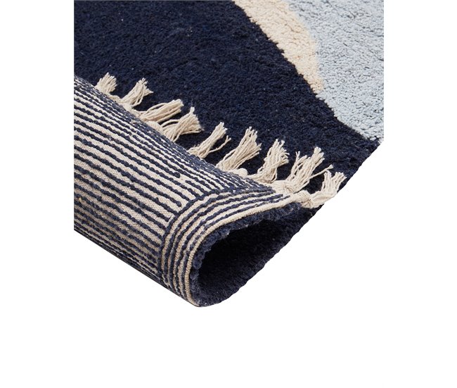 Beliani Alfombra de pelo corto XINALI 140x200 Azul