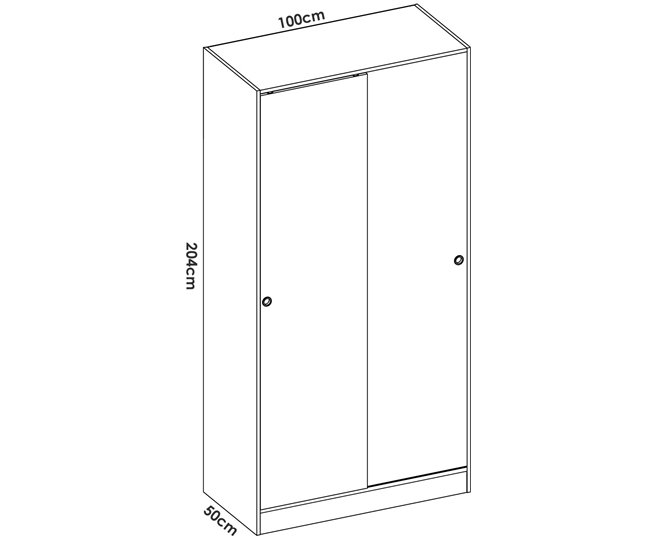Armario 2 puertas efecto madera 100 Blanco