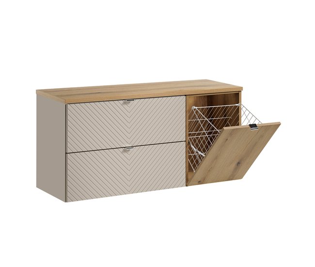 Mueble bajo lavabo cesto de ropa Manoa 120 Beige