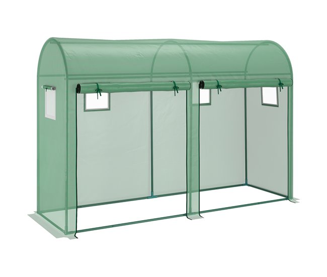 Invernadero Acero, PE Outsunny Verde