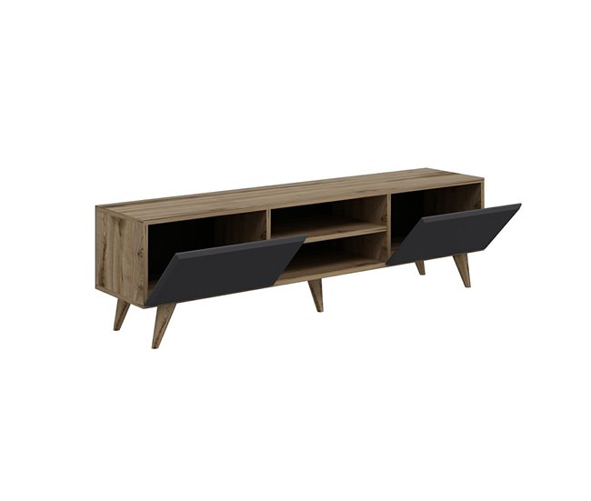 Mueble de TV Grindsted elegante con 2 estantes aglomerado Antracita