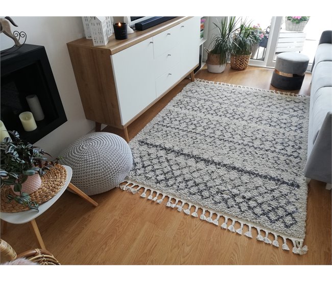 Alfombra BERBER AGADIR G0522 Franjas Bereber Marroquí 200x290 Crema