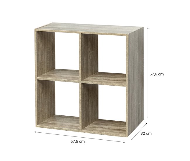 Acomoda Textil – Estantería para Pared y Suelo.(4 Cubos Cuadrada) 67 Blanco