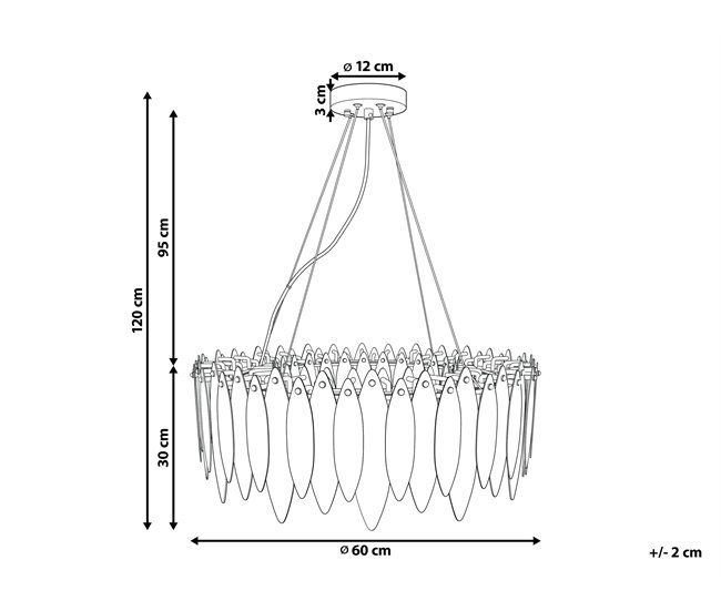 Beliani Lámpara araña MALACCA Multicolor