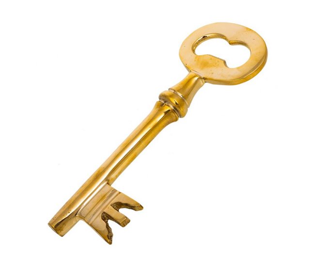 Abridor llave de metal Dorado