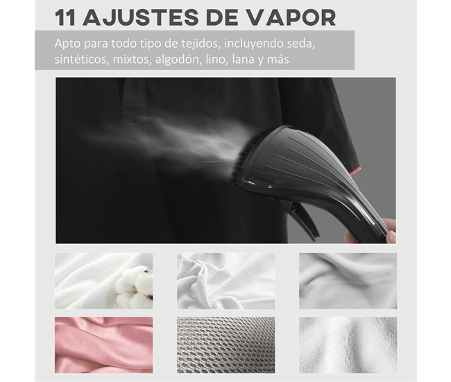 Plancha de Vapor ABS, PP HOMCOM Negro