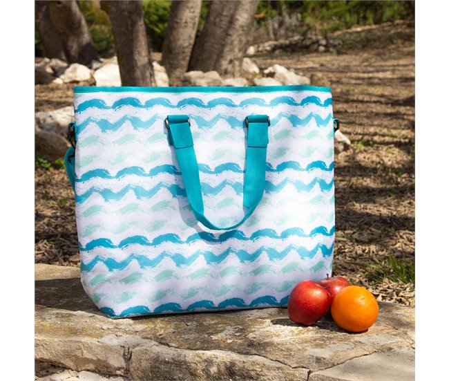 Aktive bolsa térmica 20L olas con asas y bandolera Azul