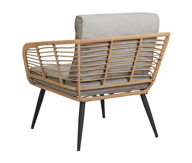 Beliani Conjunto de jardín Ratán sintético CORINTH II Gris Claro