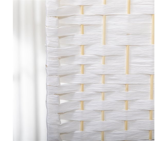 Biombo Papel, Bambú HOMCOM, hogar - decoración Blanco