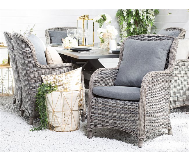 Beliani Silla de jardín CASCAIS Gris