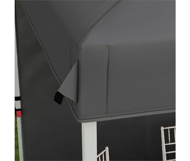 Carpa Plegable Acero, Tela Oxford Gris