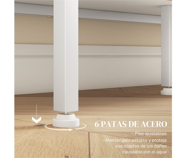 Aparador de Cocina Melamina de Madera HOMCOM Blanco