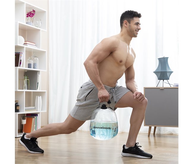 Pesa Rusa de Agua para Entrenamiento Fitness con Guía de Ejercicios Negro
