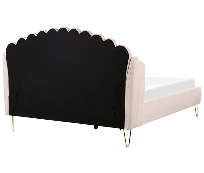 Beliani Cama con somier Poliéster AMBILLOU 177x214 Beige